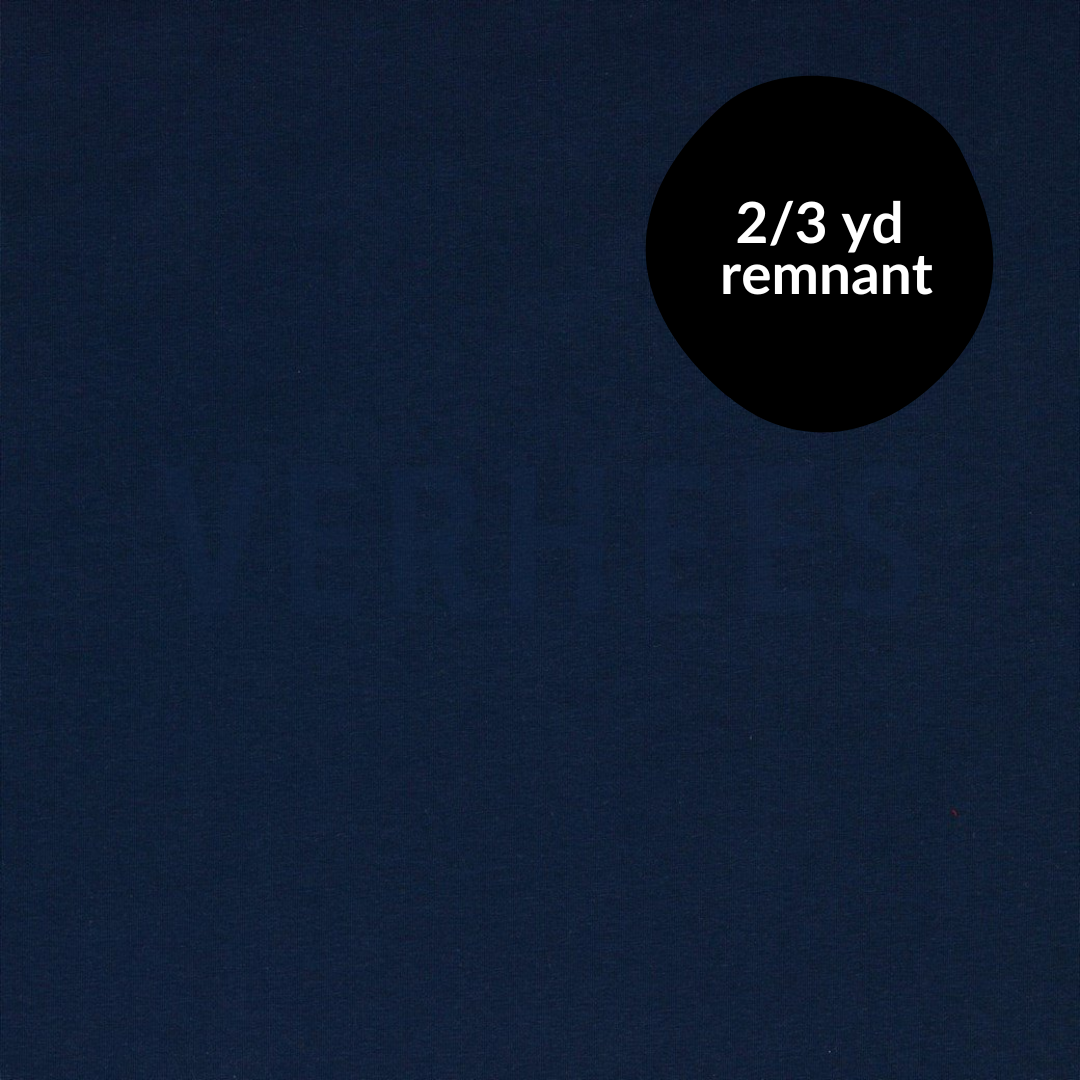 Remnant - 2/3yd Solid Jersey - Navy 