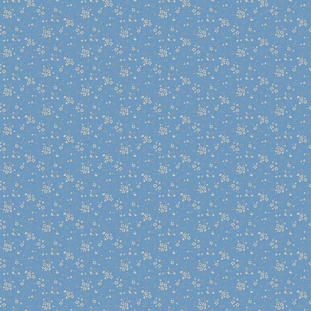 Floral Romance Rayon - Blossoms - Blue