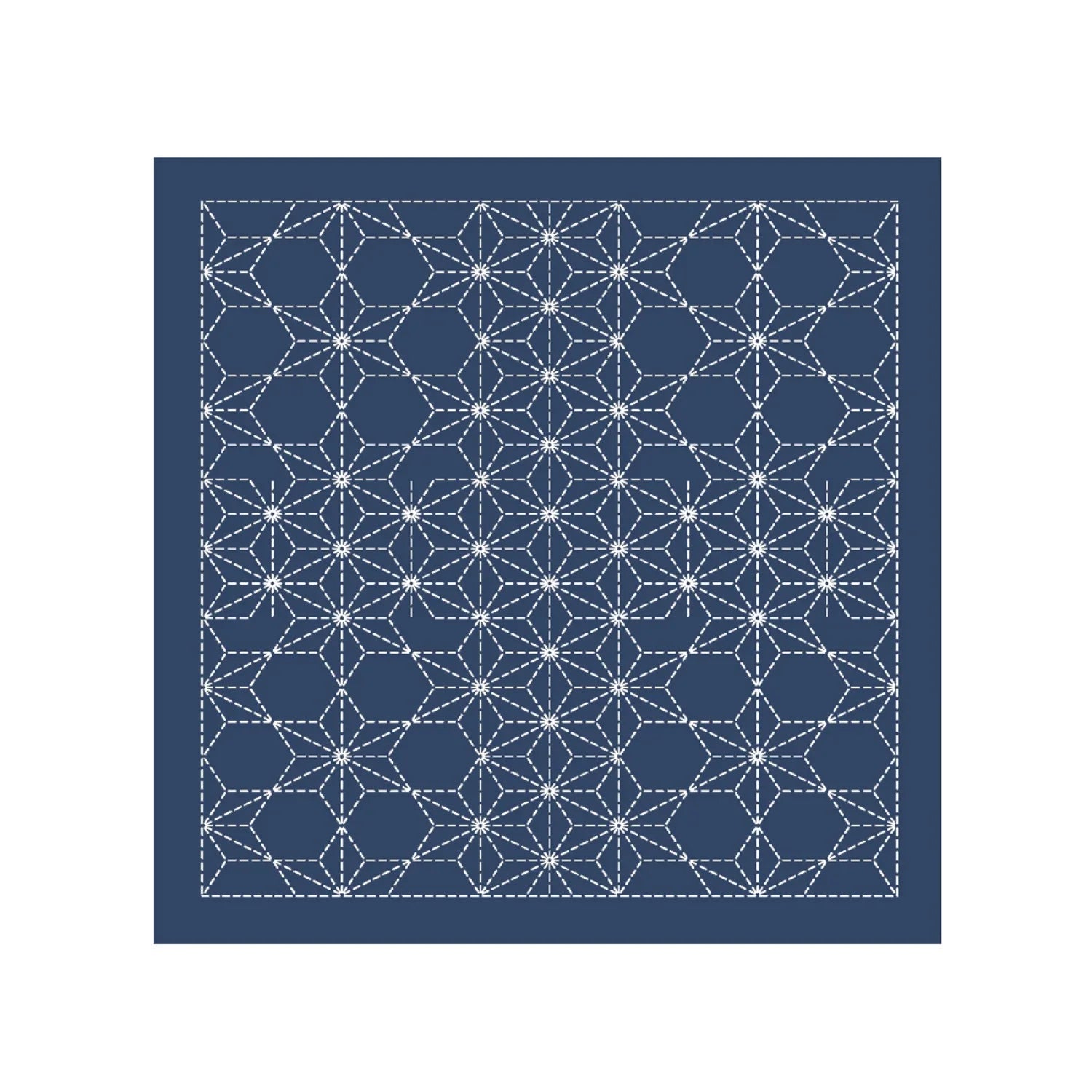 Sashiko Sampler - Asa-no-ha - Navy