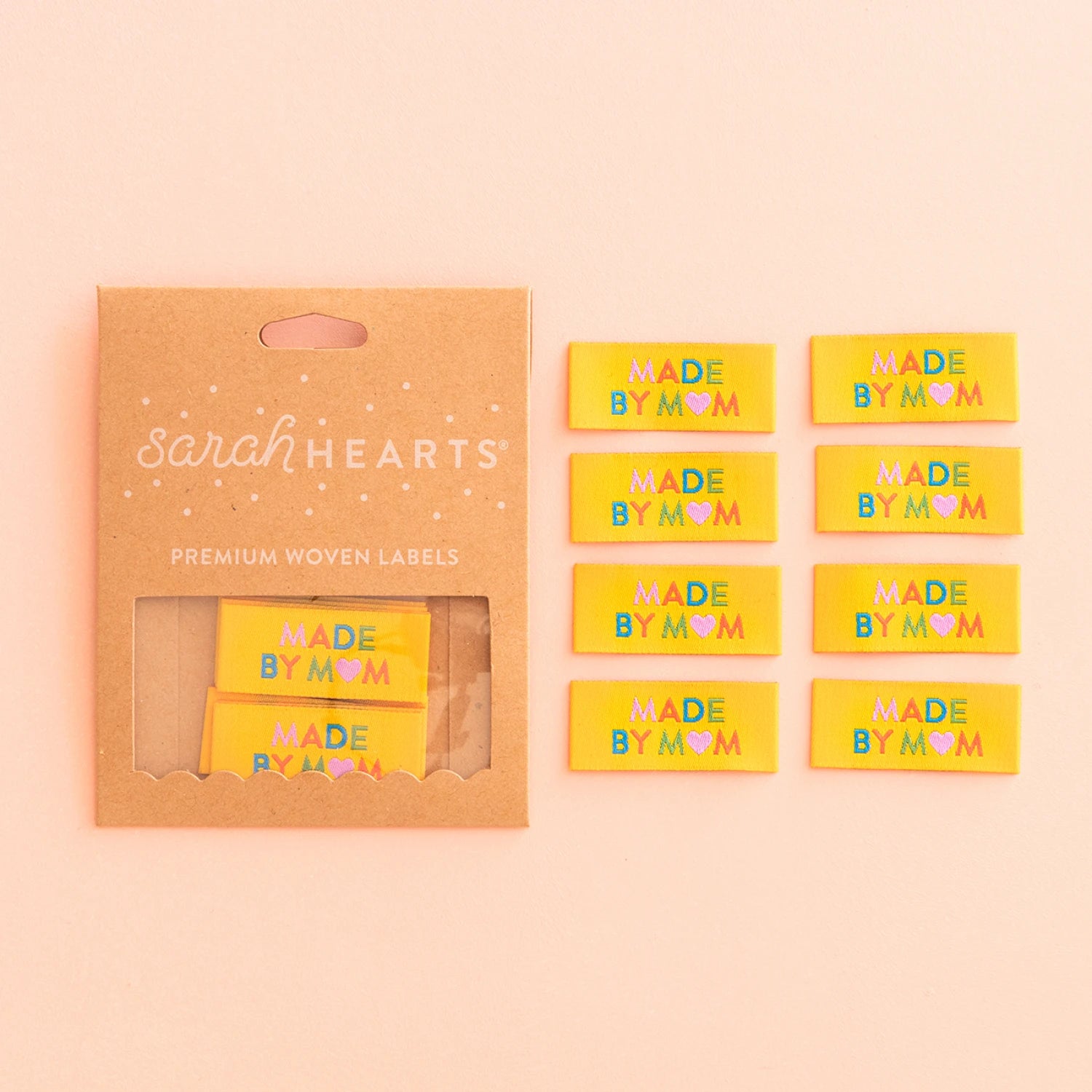Sarah Hearts - Woven Labels - Made by Mom Label