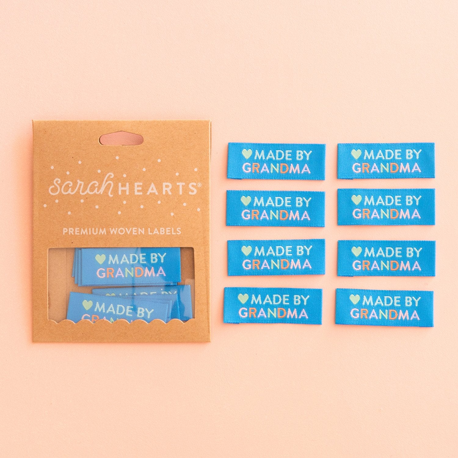 Sarah Hearts - Woven Labels - Made By Grandma