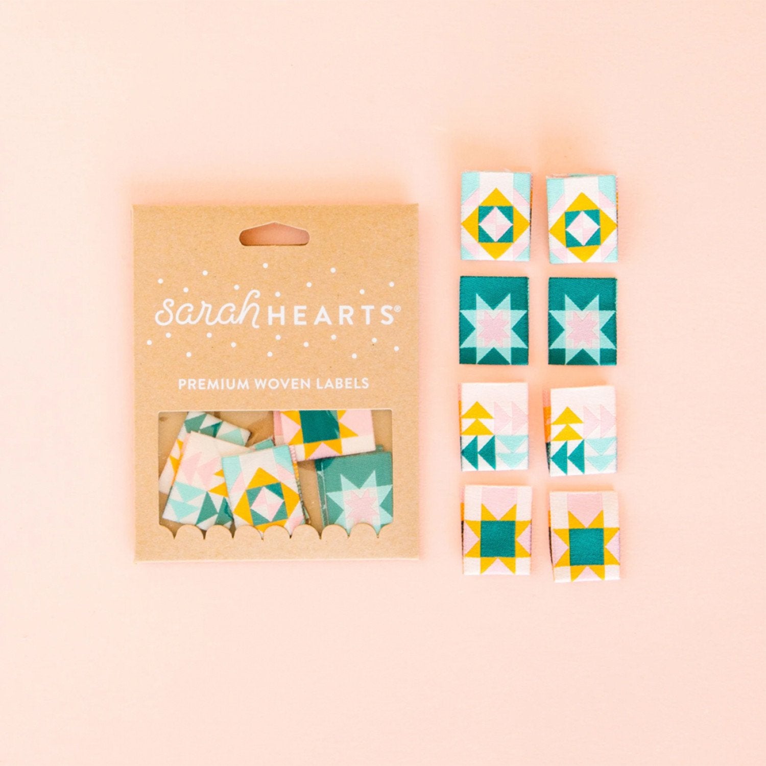 Sarah Hearts - Woven Labels - Quilt Block Multipack Label