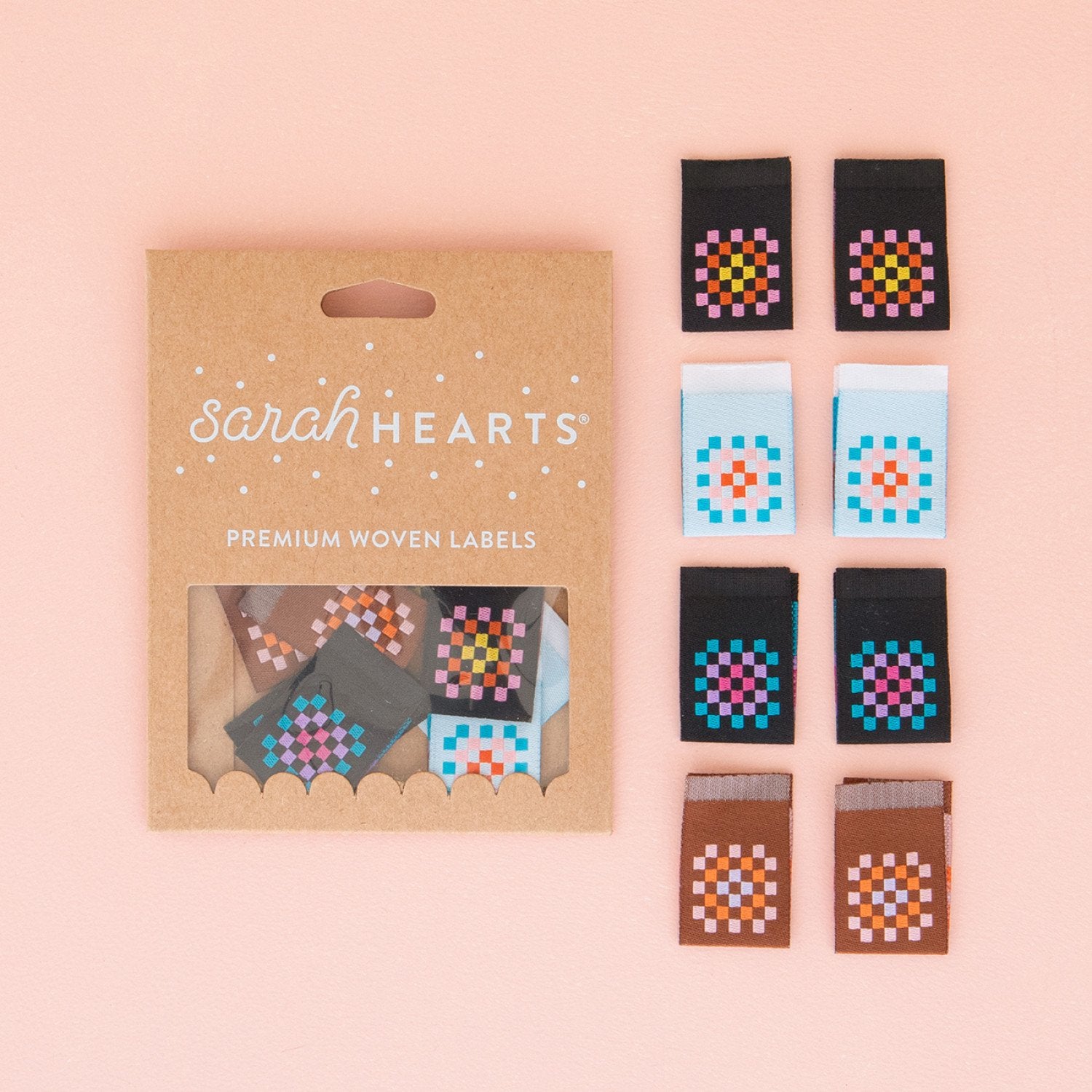 Sarah Hearts - Woven Labels - Granny Square Multi