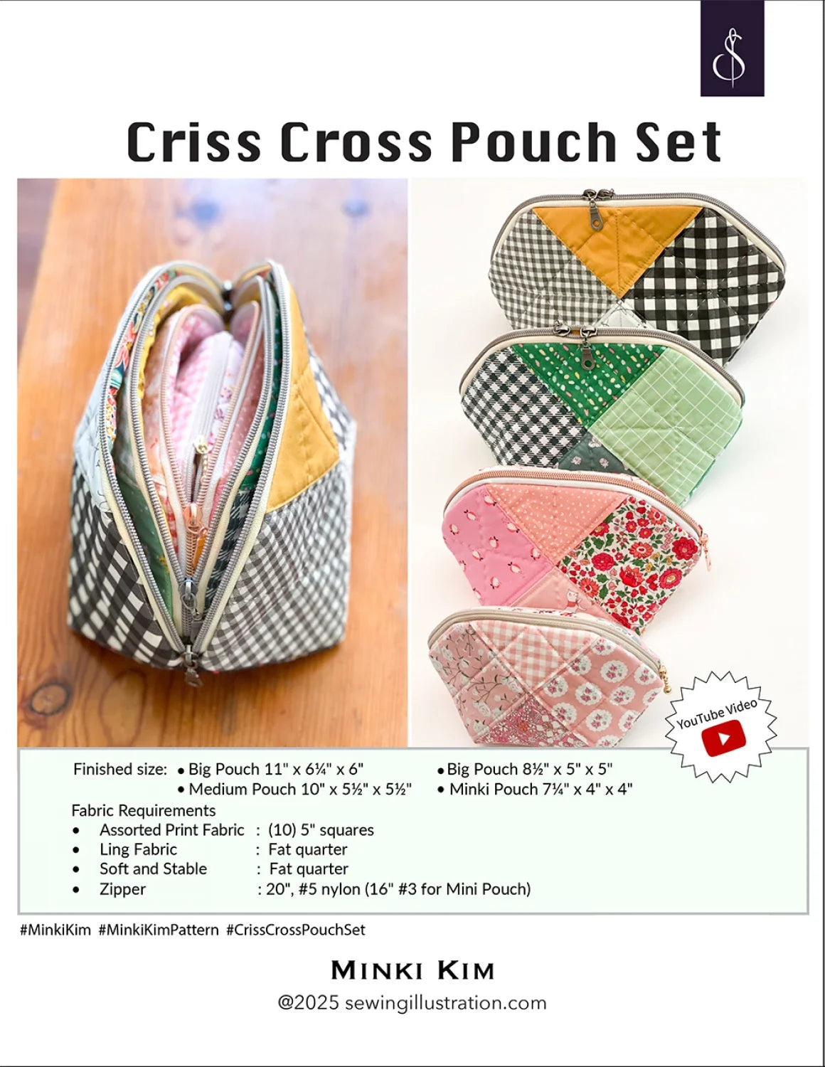 Minki Kim - Criss Cross Pouch Set Pattern