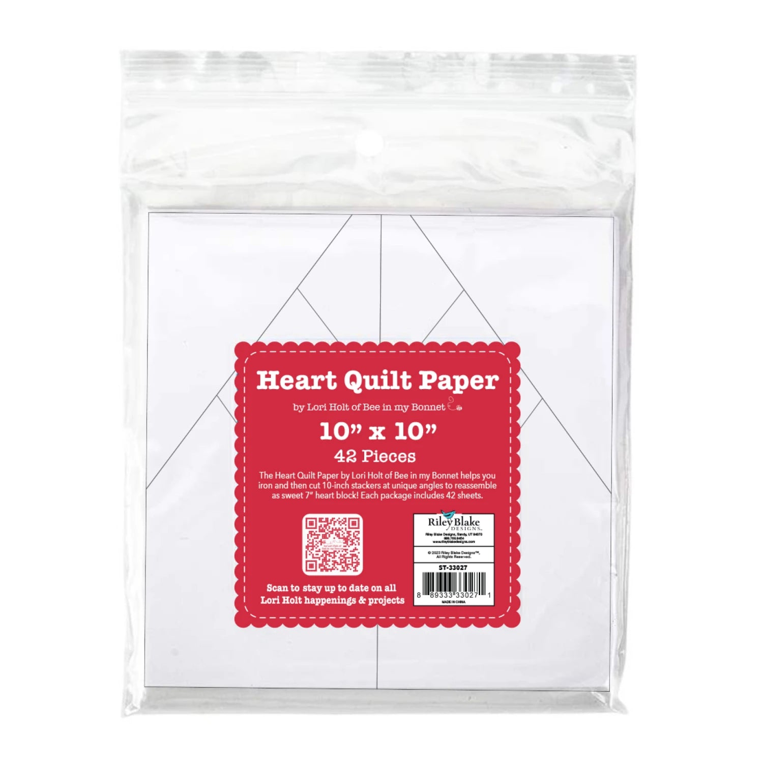 Lori Holt 10" Block Heart Papers
