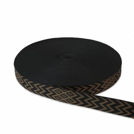 Polyester Webbing - 1-1/2" wide - Artisan - Black & Brown