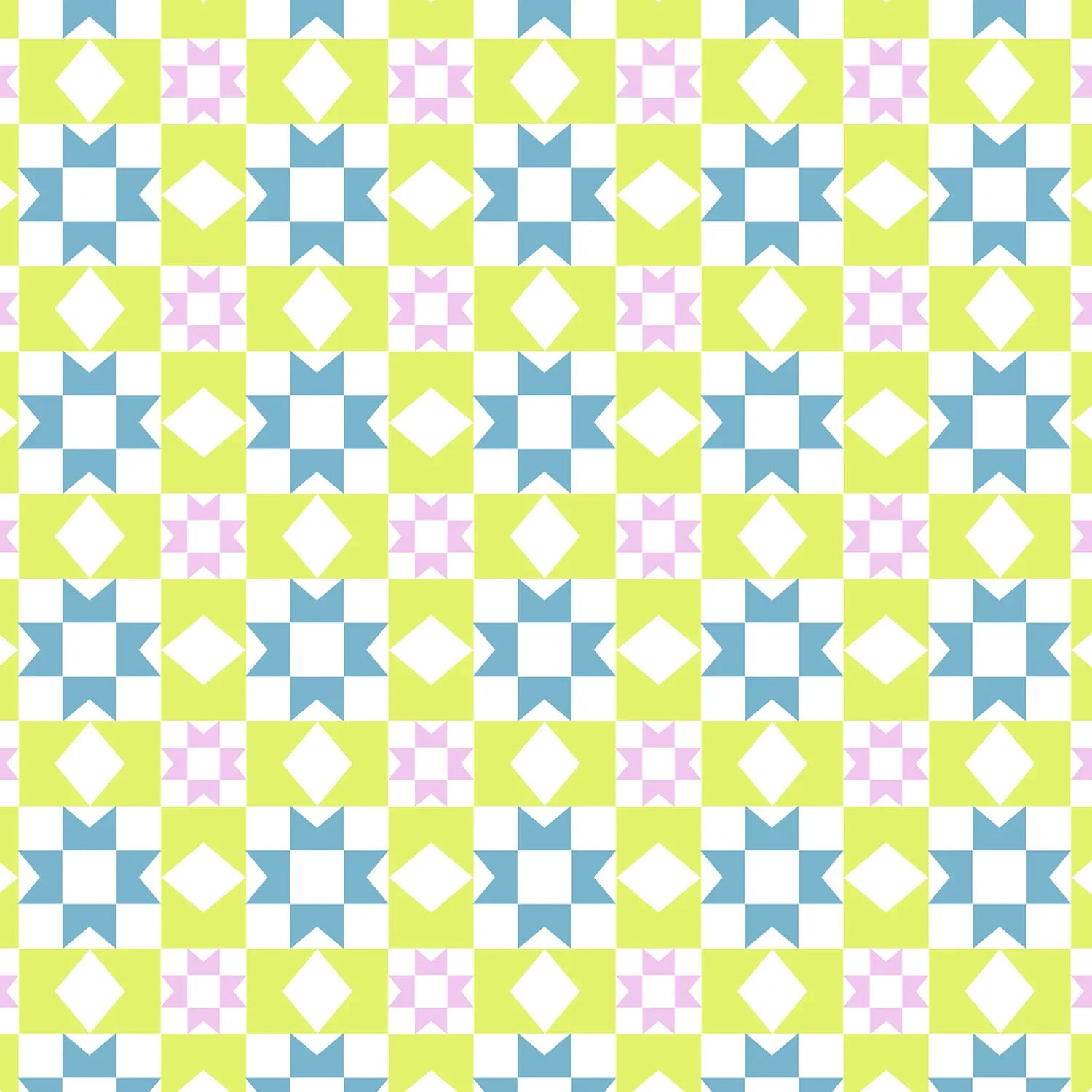 Stitch & Glow - Vivid Patchwork - White