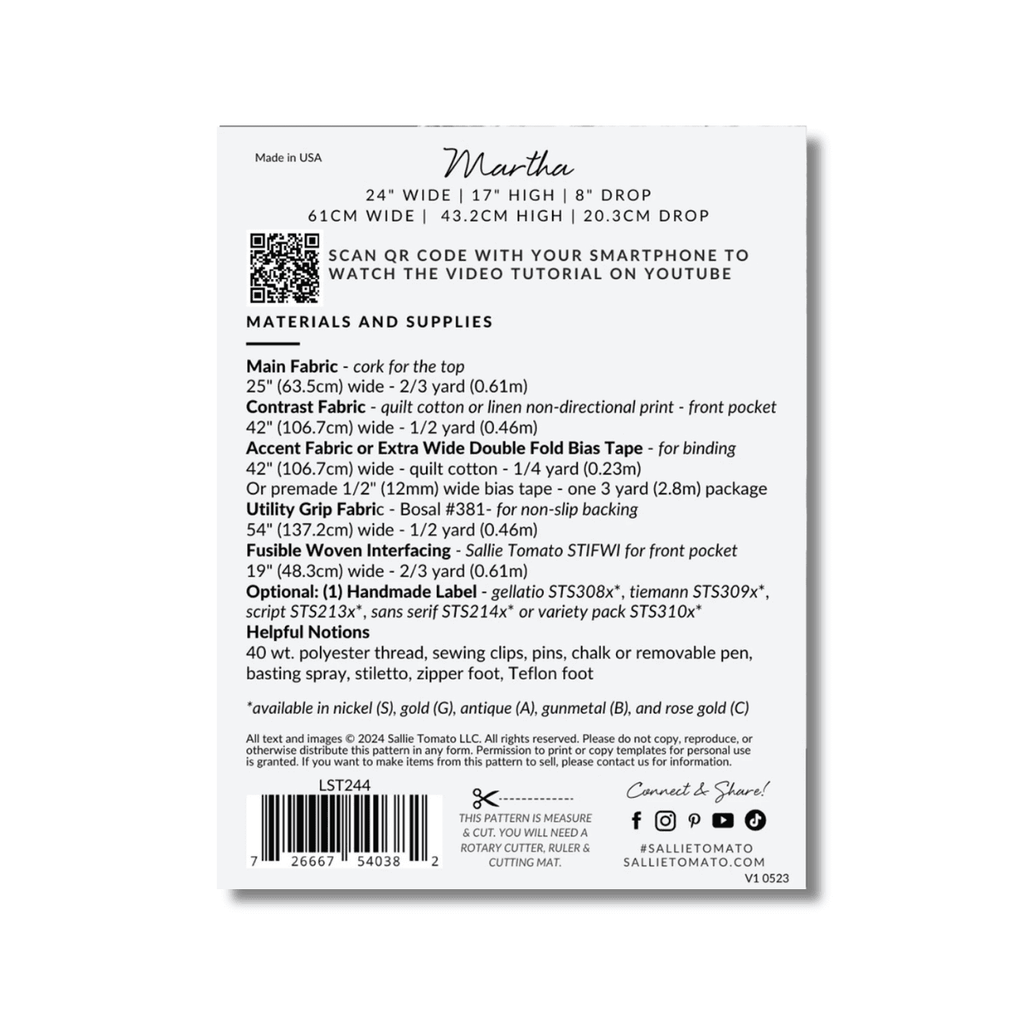 Sallie Tomato - Martha Sewing Machine Mat