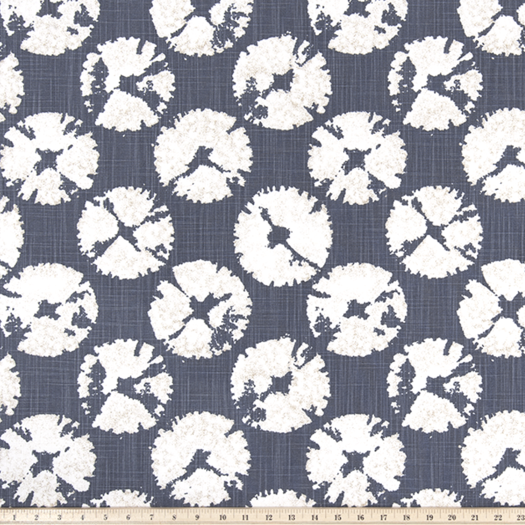 Upholstery Slub Canvas - Sand Dollar - Cello Blue