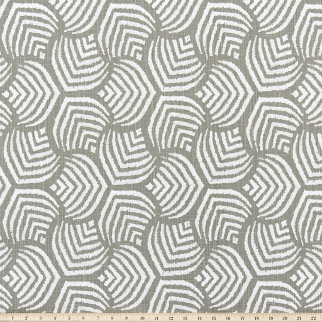 Upholstery Slub Canvas - Sea Jewel - Warm Stone