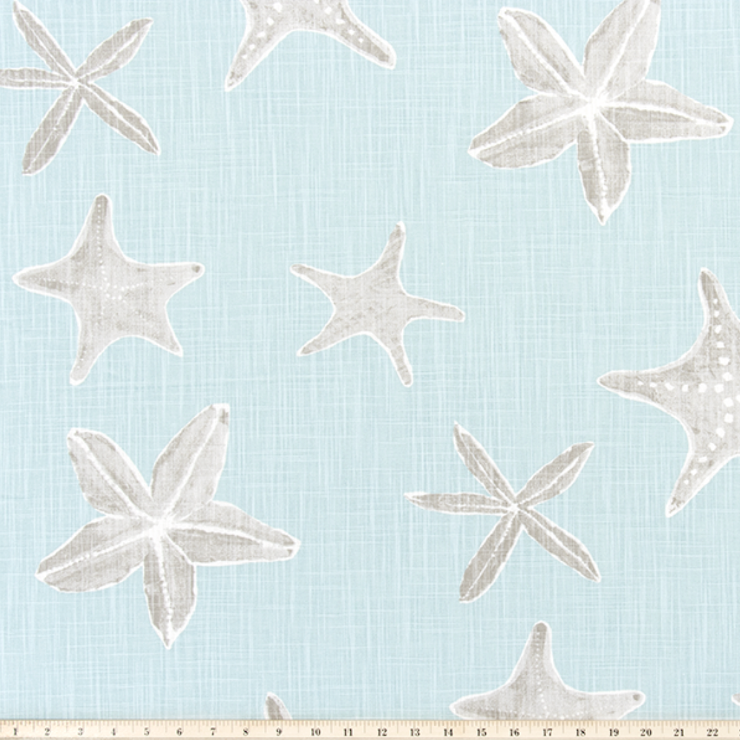 Upholstery Slub Canvas - Sea Life - Blue Haze