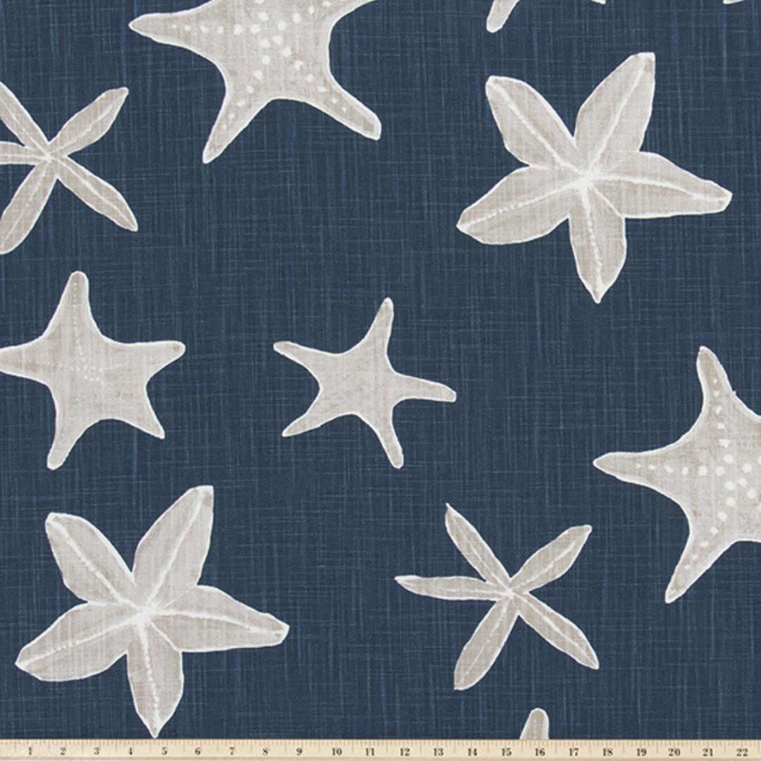 Upholstery Slub Canvas - Sea Life - Italian Denim