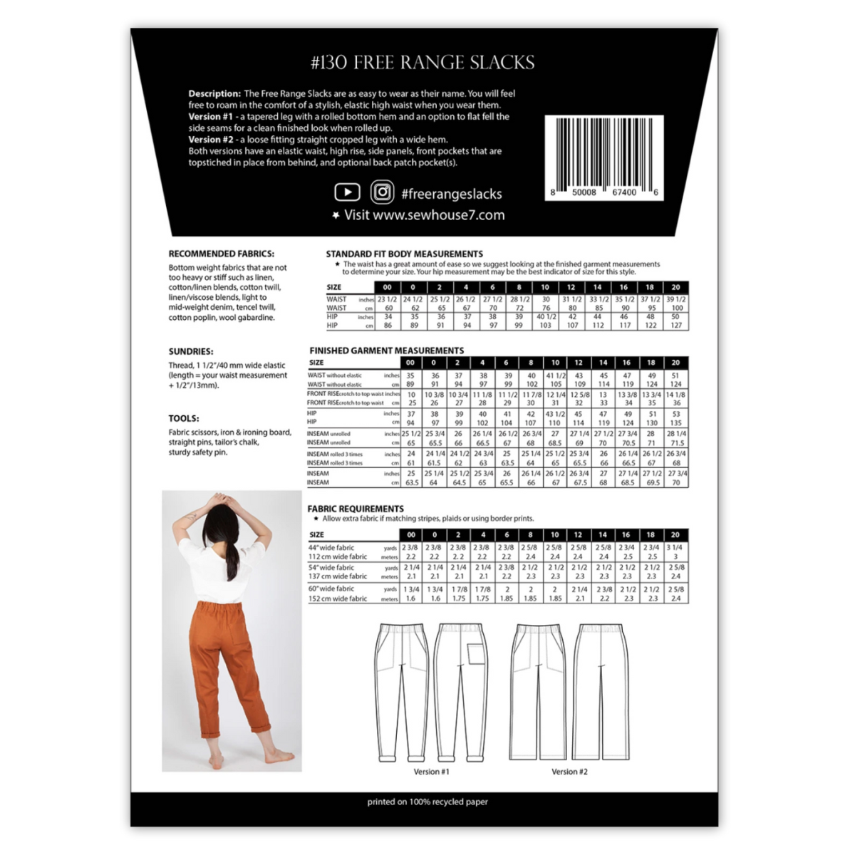 Sew House Seven - Free Range Slacks