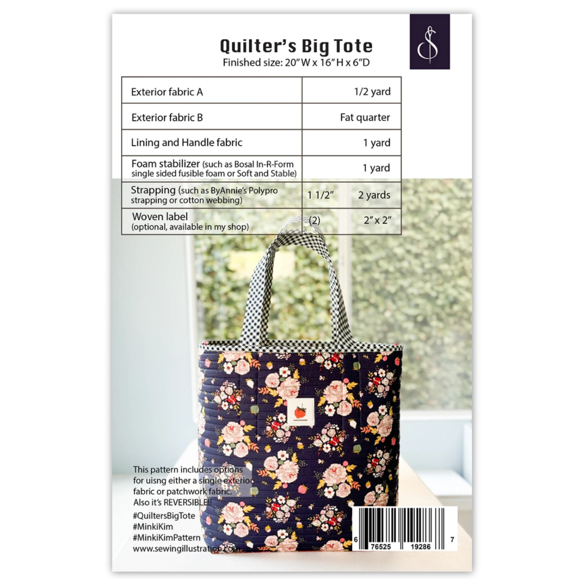 Sewing Illustration - Quilter's Big Tote Bag