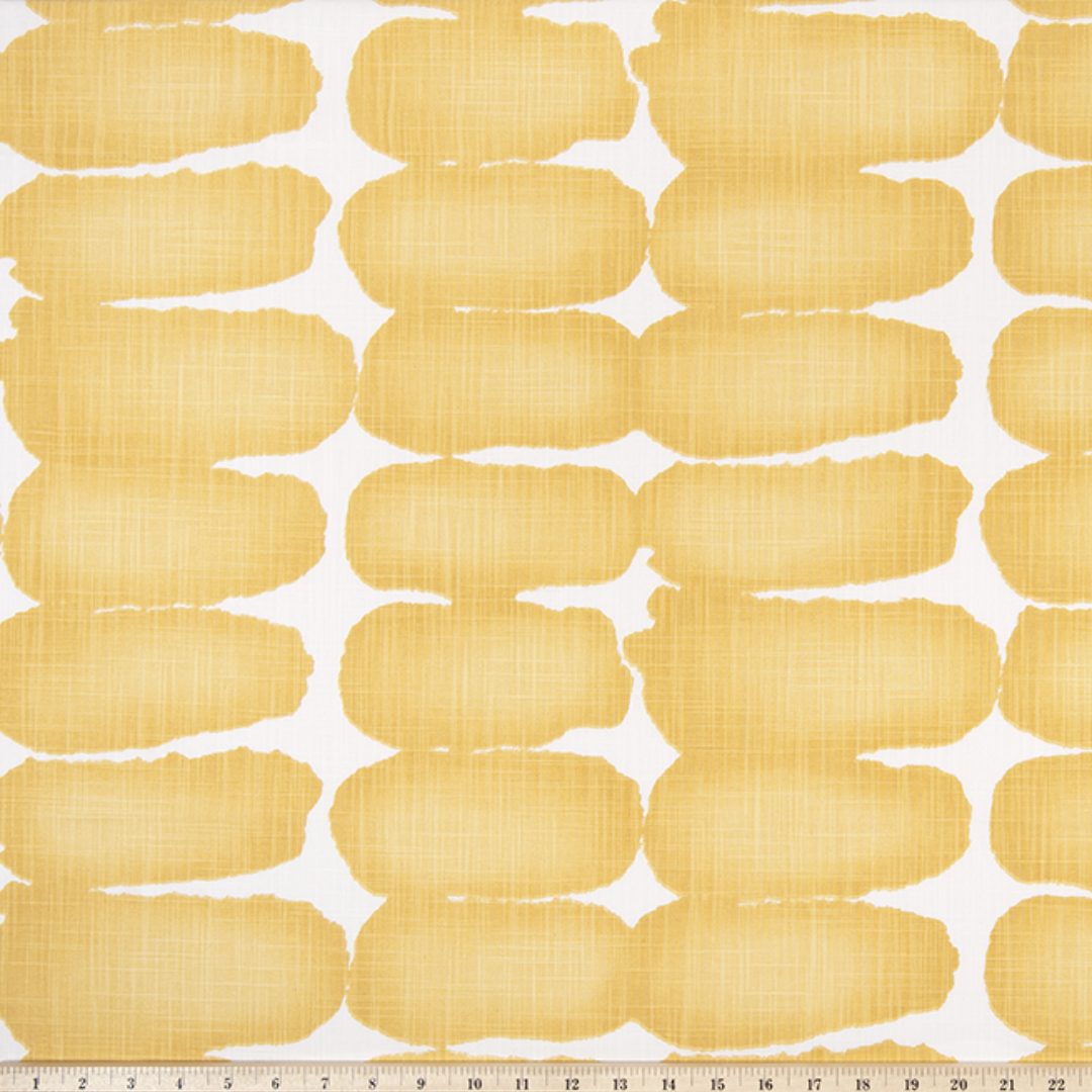 Upholstery Slub Canvas - Shibori Dot - Brazilian Yellow
