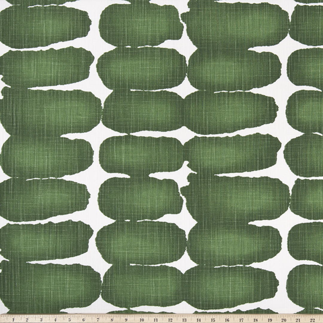 Upholstery Slub Canvas - Shibori Dot - Pine