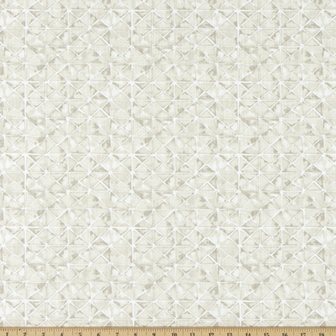 Upholstery Luxe Canvas - Shibori Triangle - Cocoa Milk