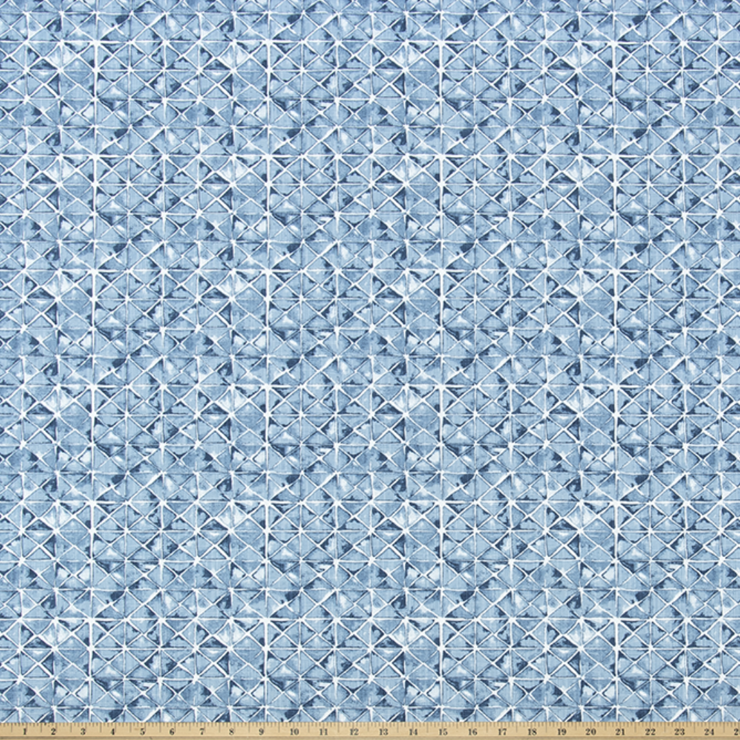 Upholstery Luxe Canvas - Shibori Triangle - Indigo