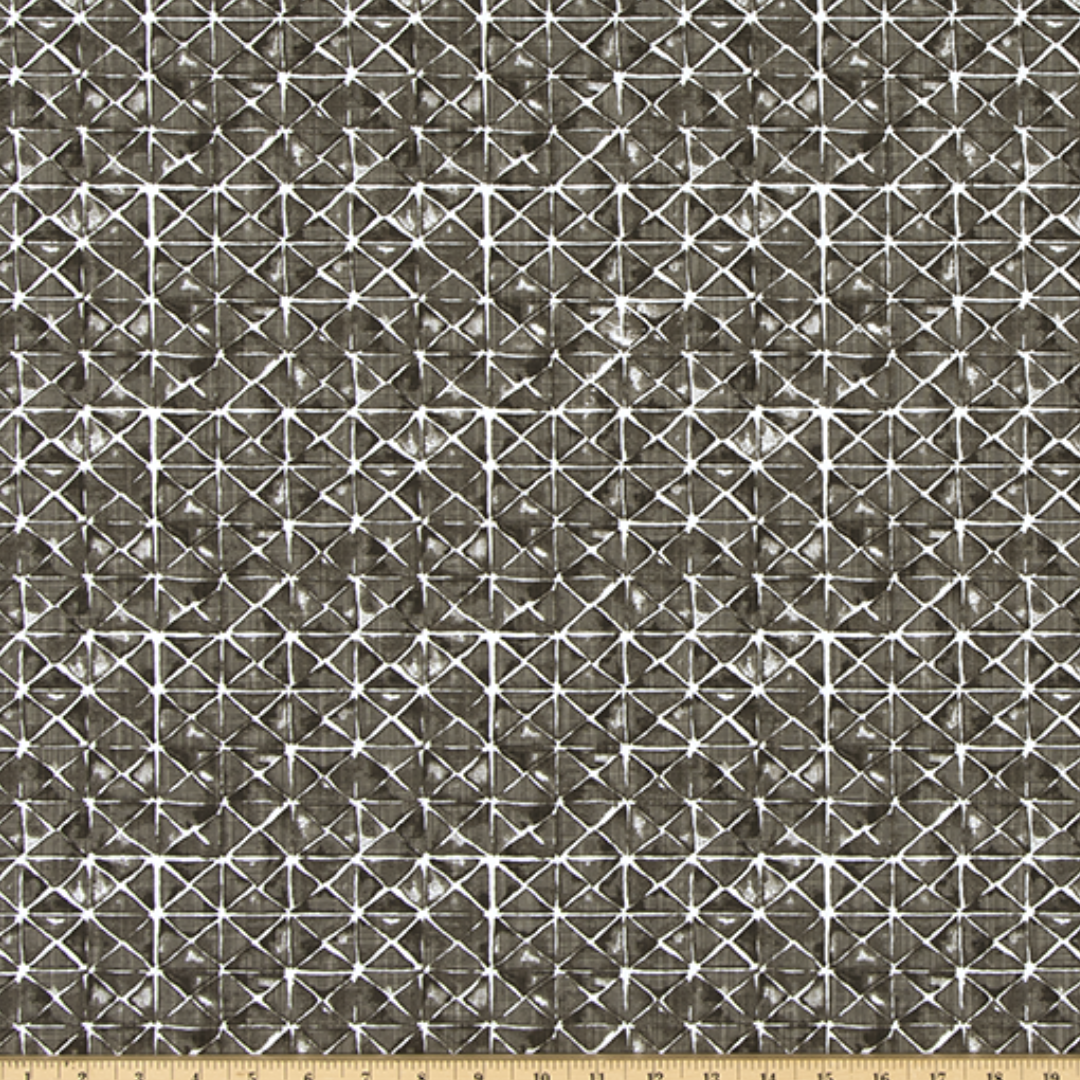 Upholstery Luxe Canvas - Shibori Triangle - Jet