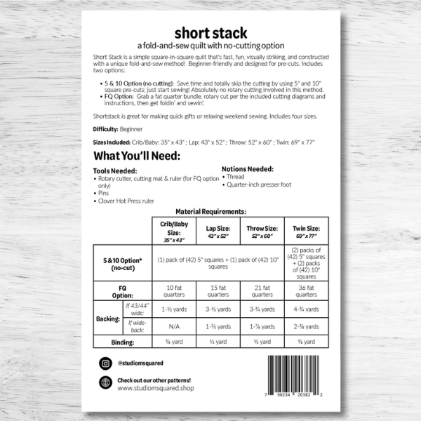 Studio M Squared - Short Stack Quilt