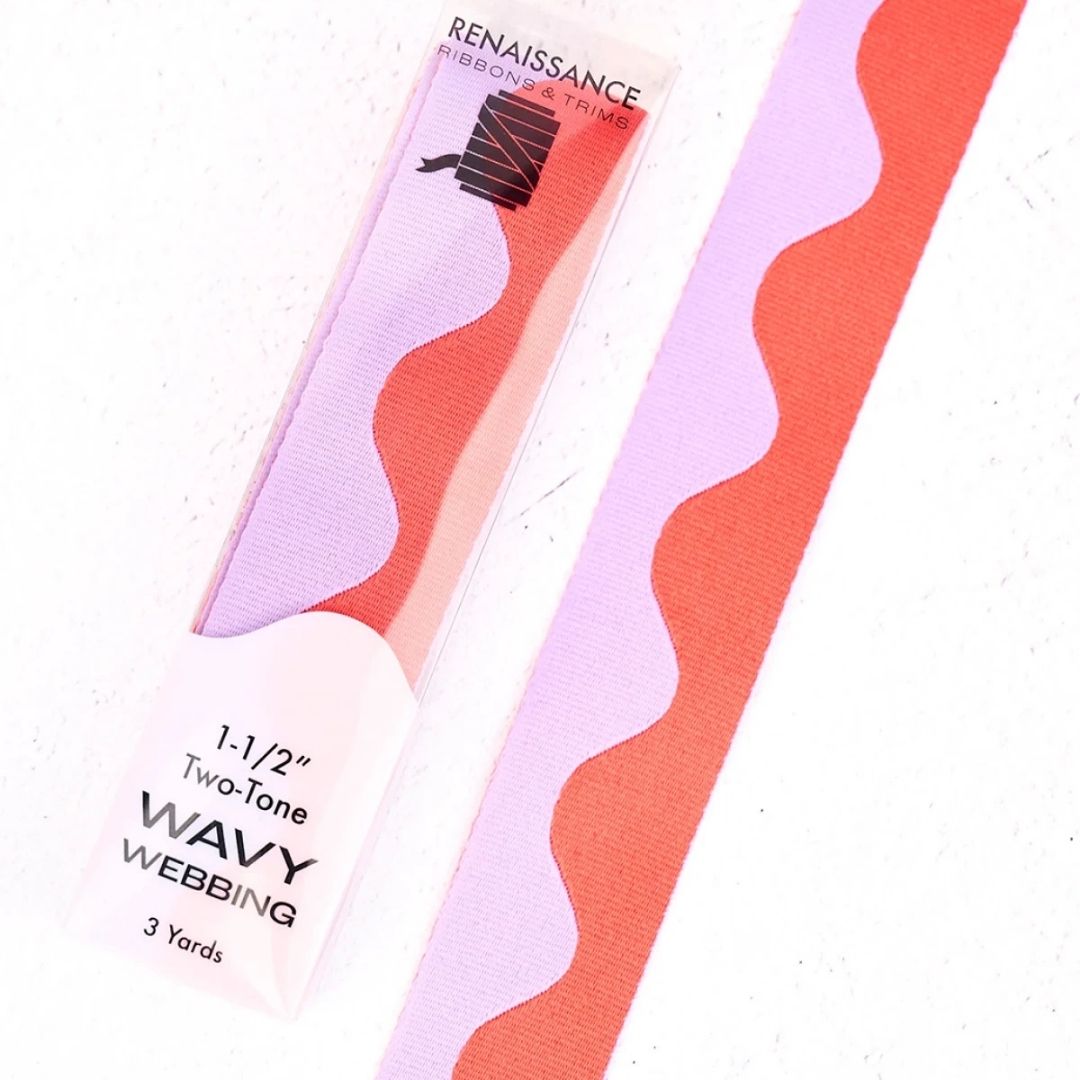 Wavy Webbing - 1-1/2" wide - Lavender Citrus