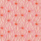 Abstract Florals Rayon - Linework Red on Cream