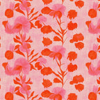 Abstract Florals Rayon - Garden Stems Red on Cream