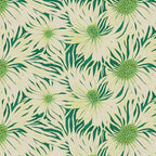 Abstract Florals Rayon - Whimsical Petals Chartreuse on Green