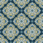 Blockprint Chic Rayon - Mandalas Blue/Green