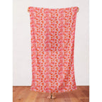 Abstract Florals Rayon - Garden Stems Red on Cream