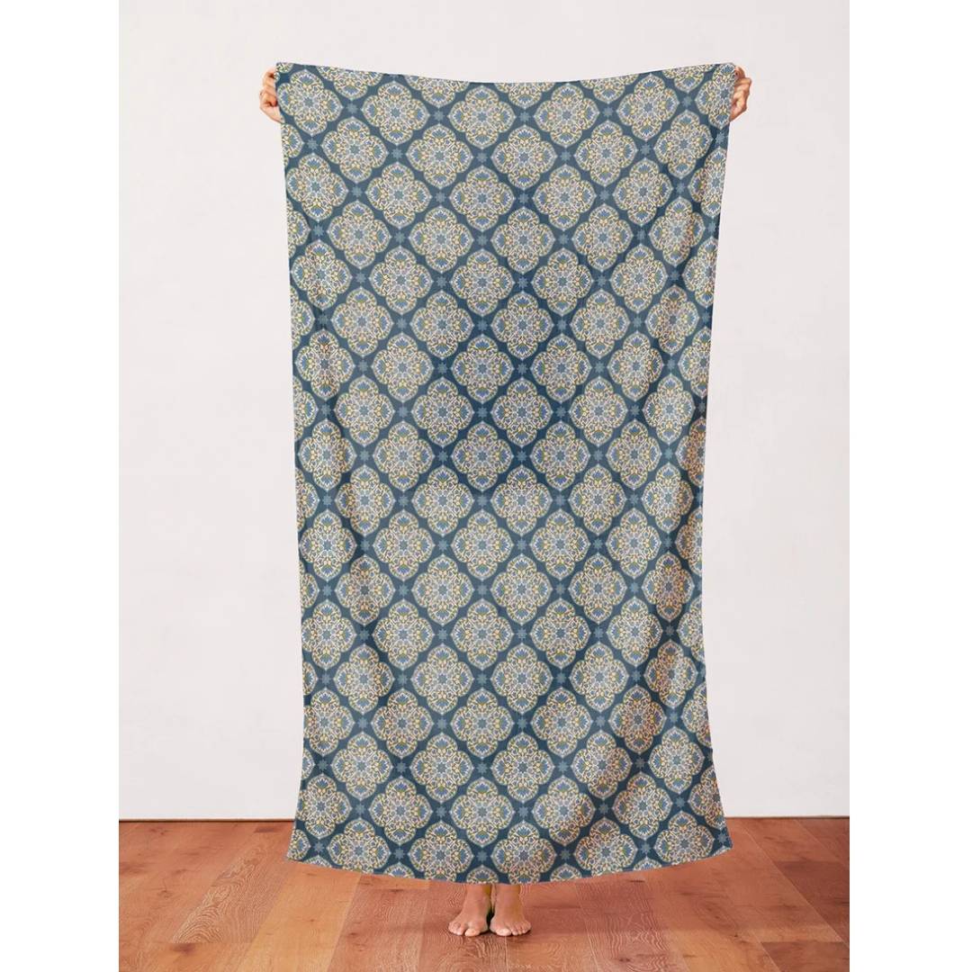 Blockprint Chic Rayon - Mandalas Blue/Green