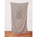 Blockprint Chic Rayon - Light Blue/Red