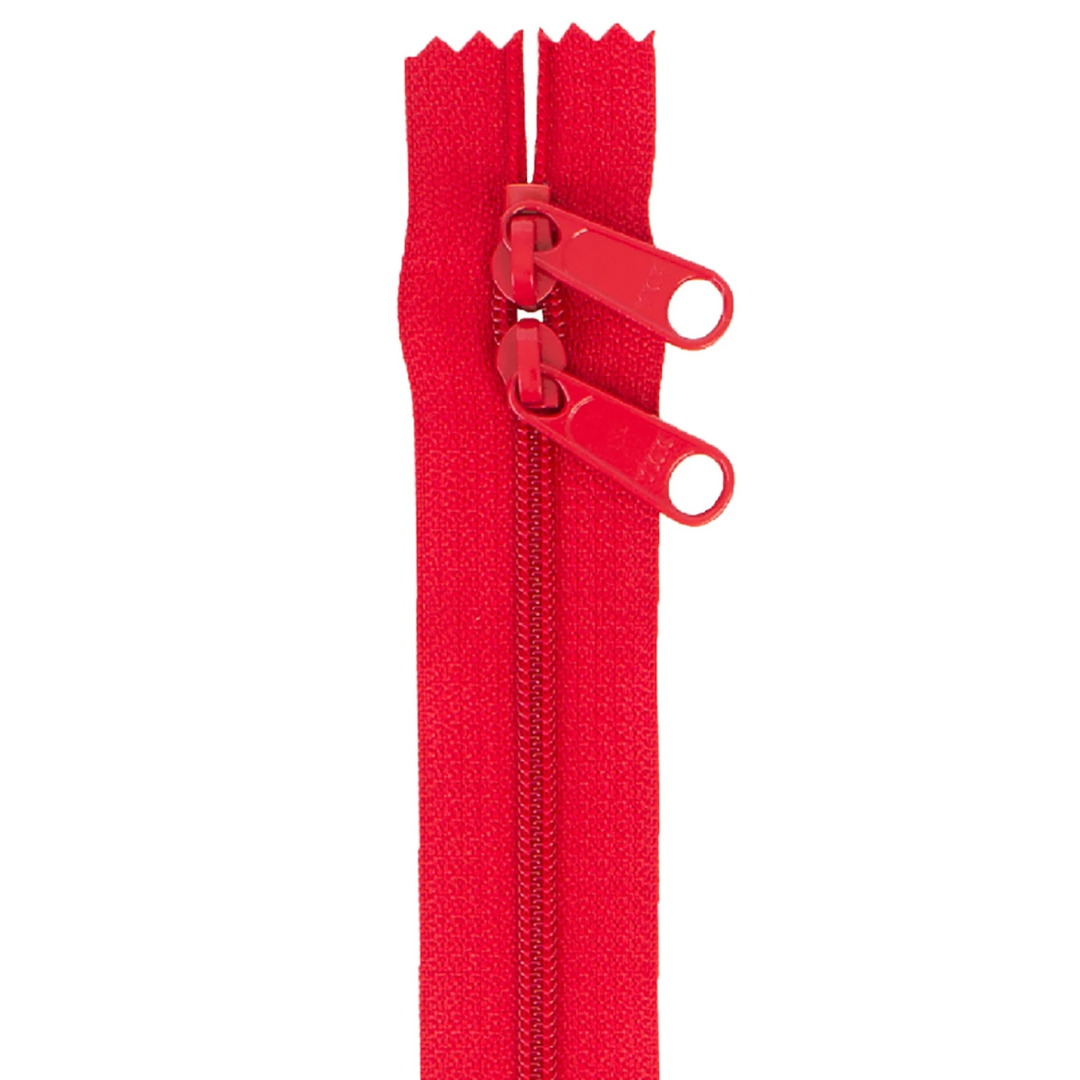 Handbag Zipper - 40" Double Slide - Hot Red