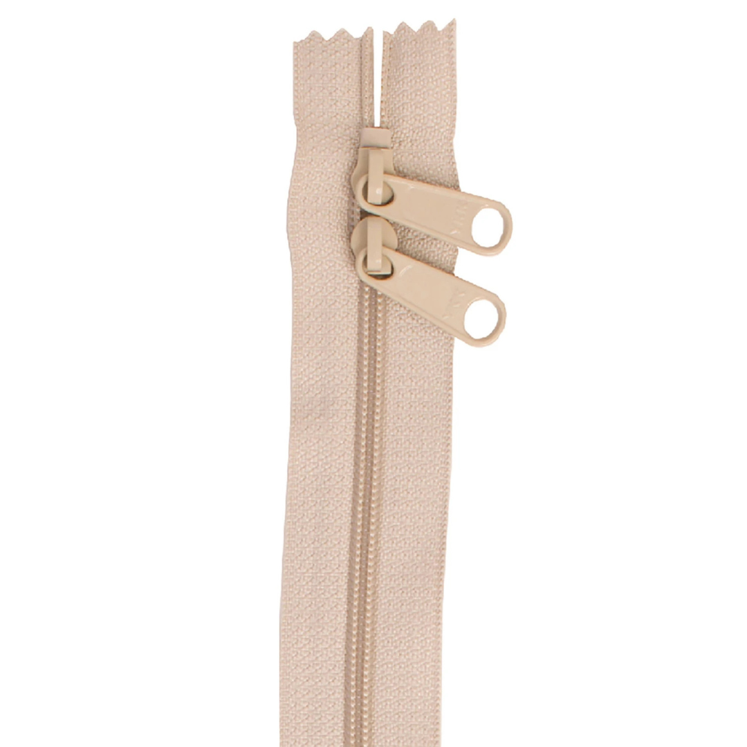 Handbag Zipper - 40" Double Slide - Natural