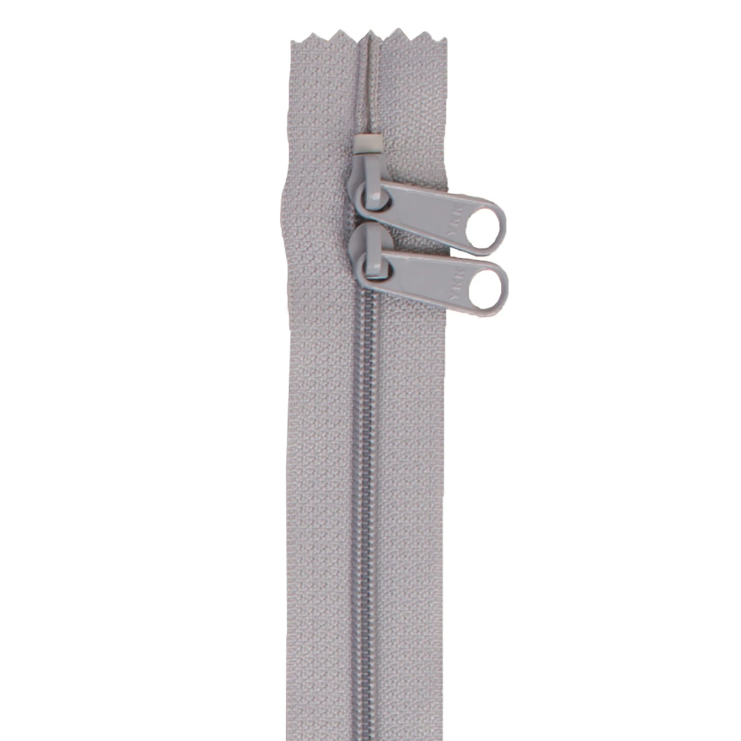 Handbag Zipper - 40" Double Slide - Pewter Gray