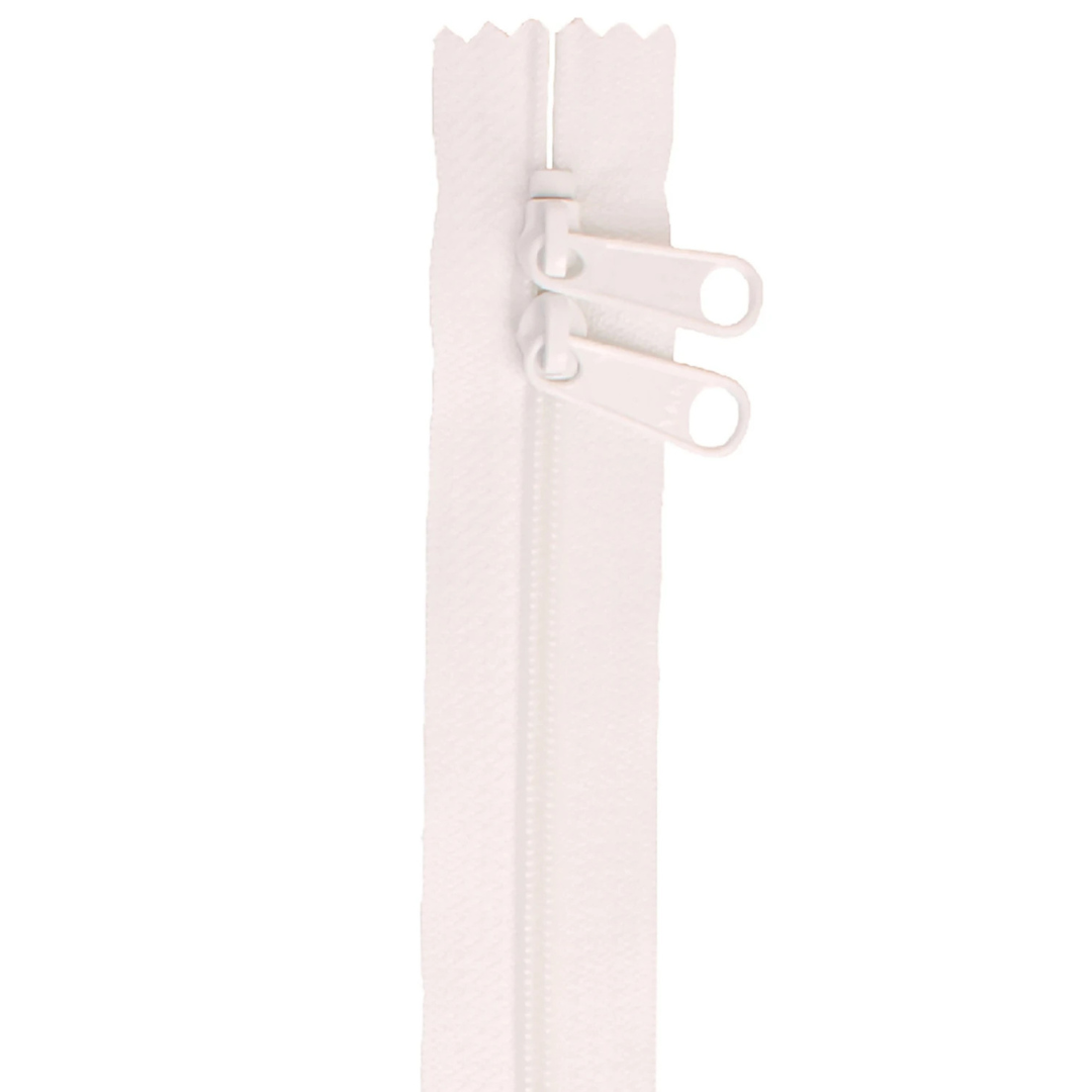 Handbag Zipper - 40" Double Slide - White