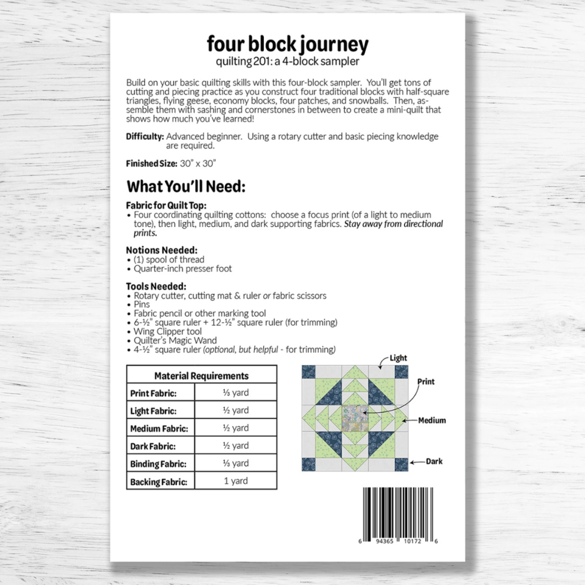 Studio M Squared - Four Block Journey Quilt