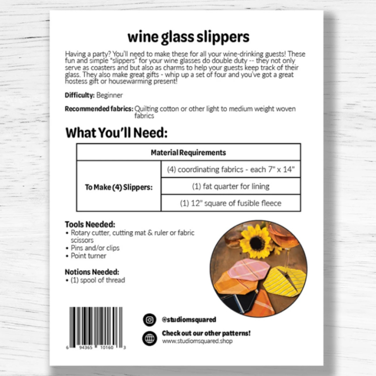 Studio M Squared - Wine Glass Slippers