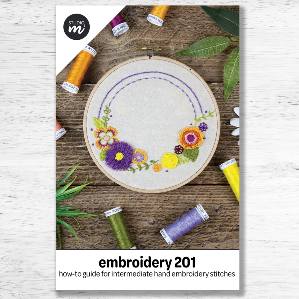 Studio M Squared - Embroidery 201 - How-To Guide For Intermediate Hand Embroidery Stitches