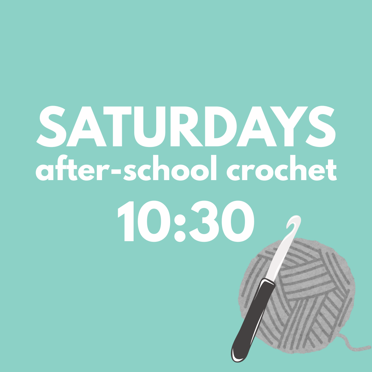 kids crochet series: crochet 101 + beyond - saturdays 10:30-11:45am
