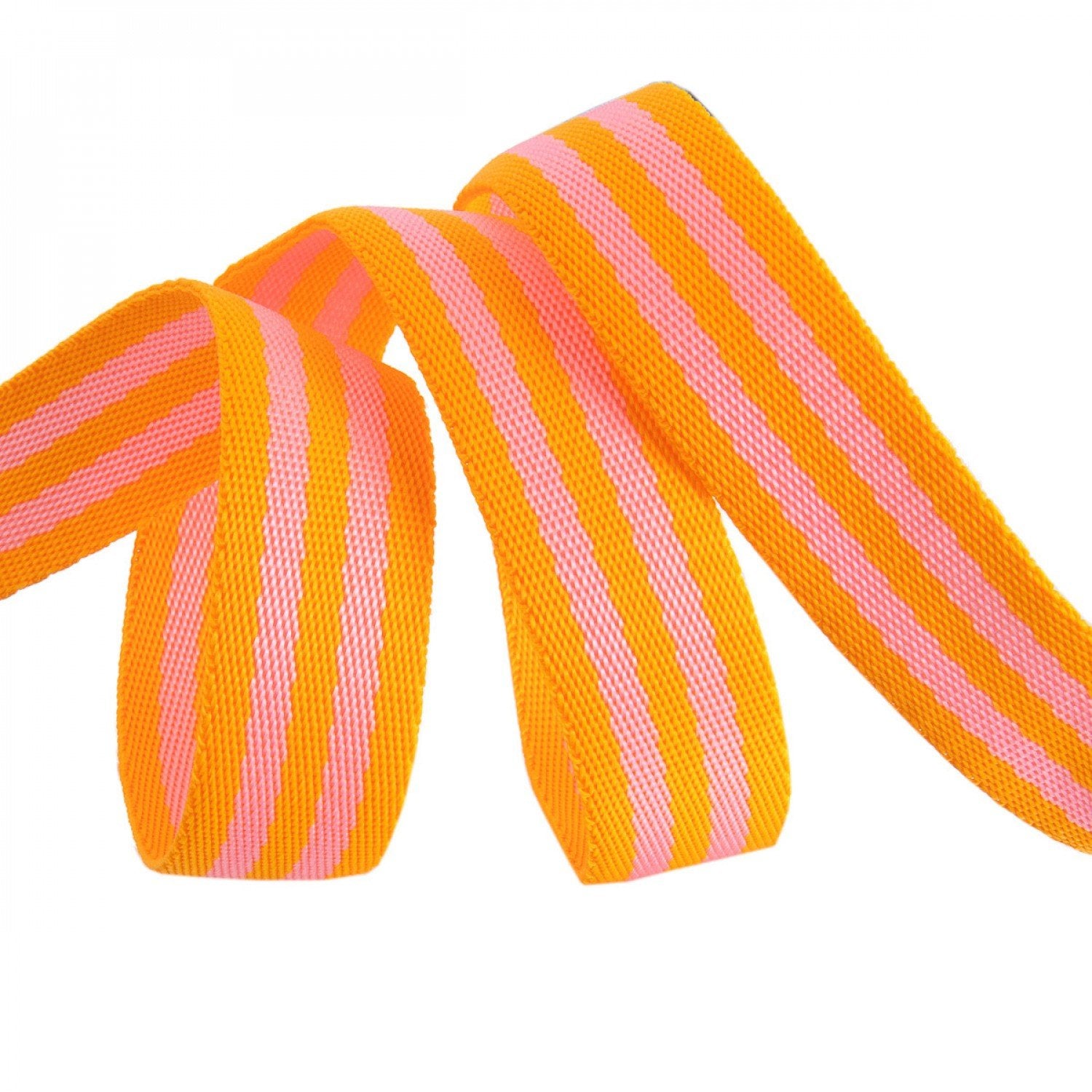 Tula Pink Webbing BTY - 1" Pink and Orange
