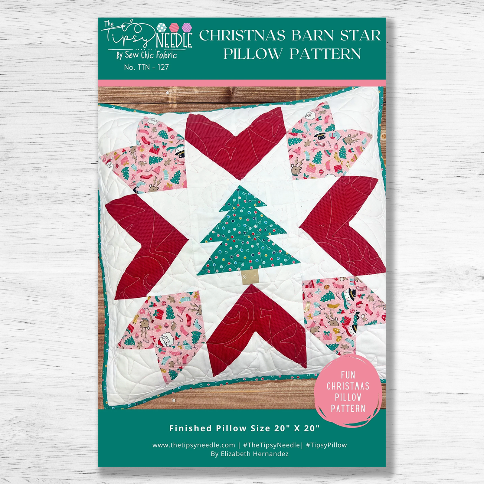 The Tipsy Needle - Christmas Barn Star Pillow Pattern