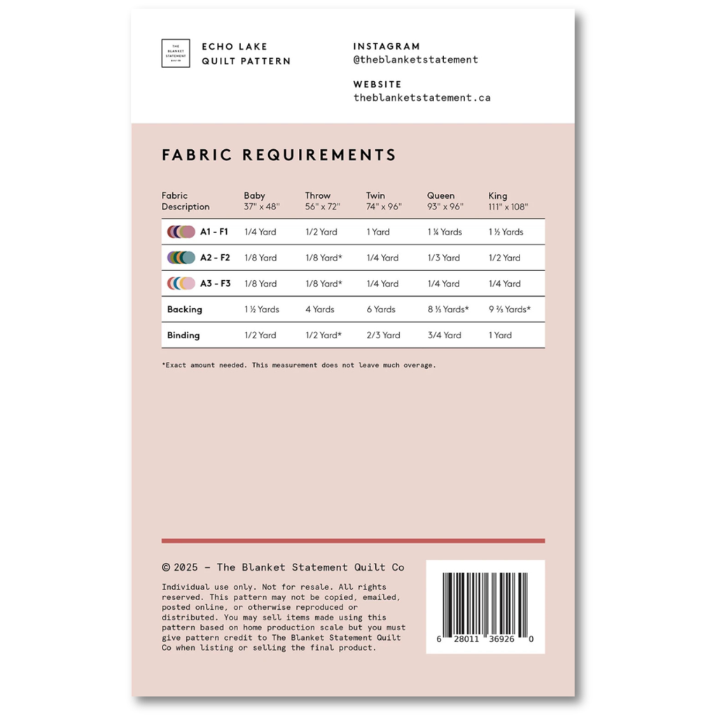 Echo Lake Quilt Pattern