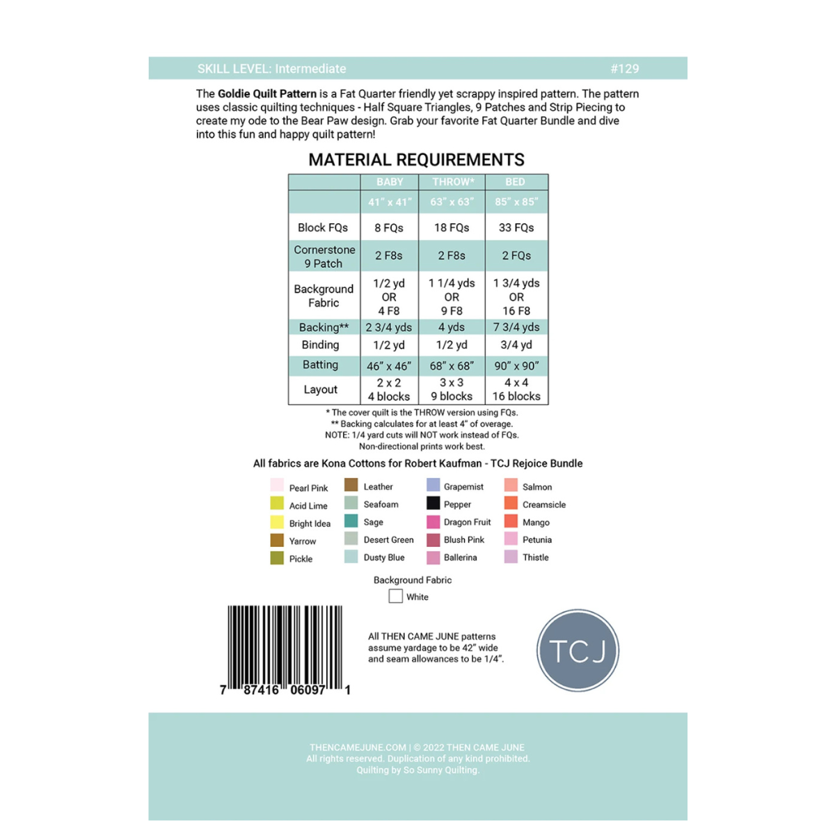 Then Came June - Goldie Quilt Pattern