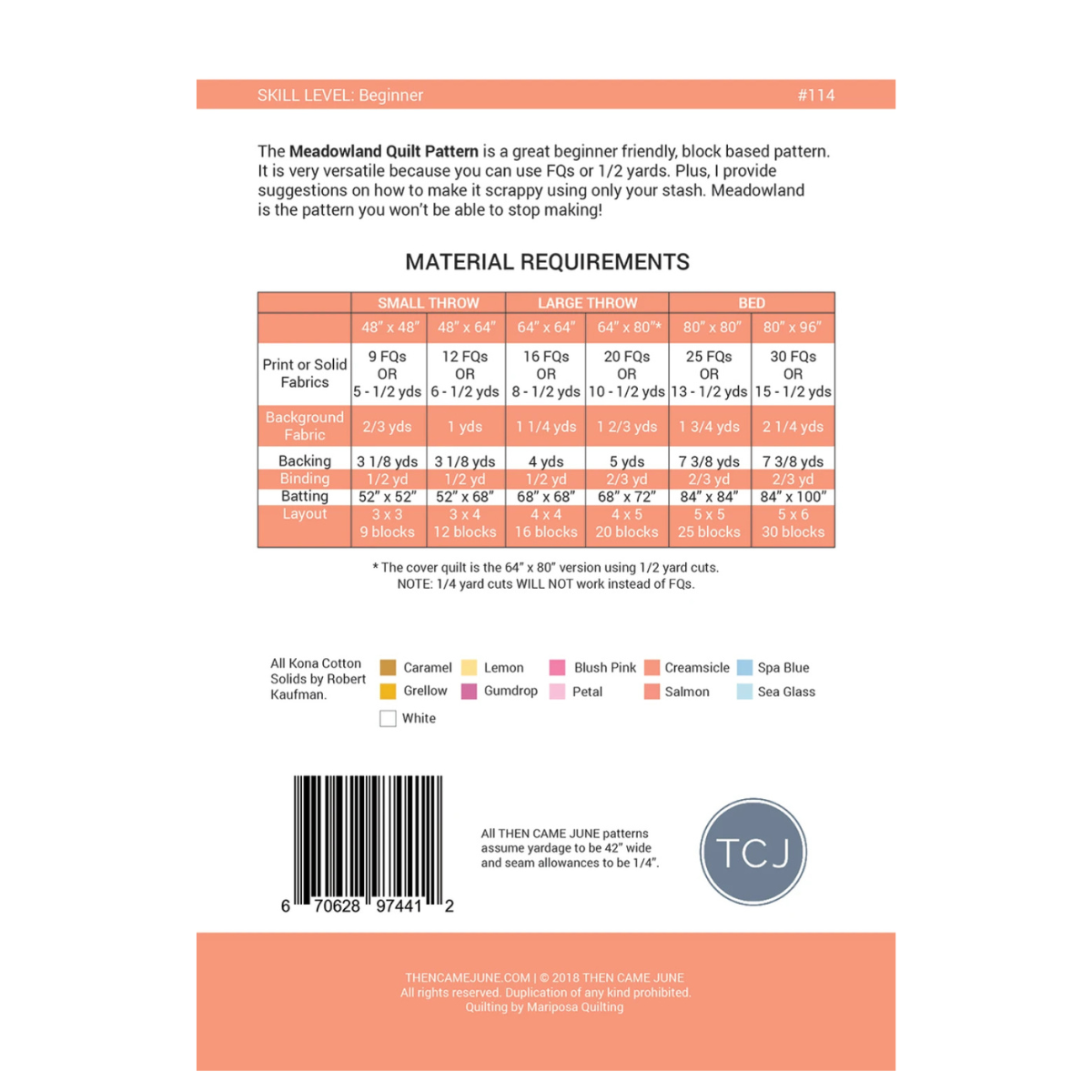 Then Came June - Meadowland Quilt Pattern