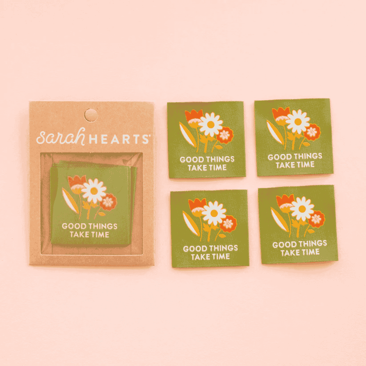 Sarah Hearts - Woven Labels - Good Things Take Time