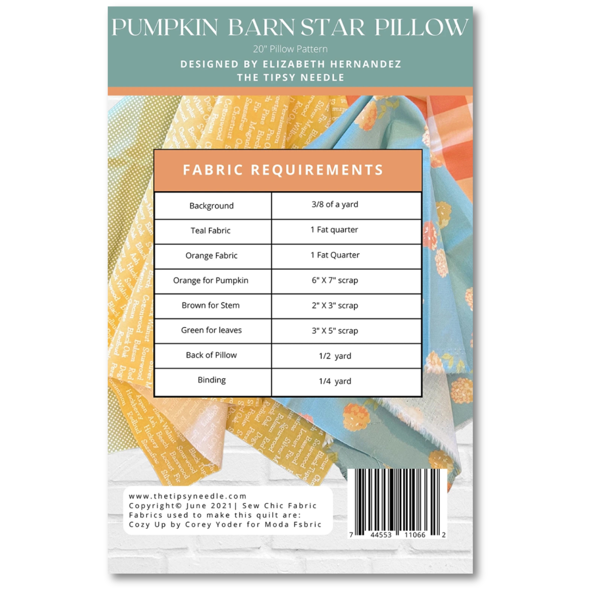 The Tipsy Needle - Pumpkin Barn Star Pillow Pattern