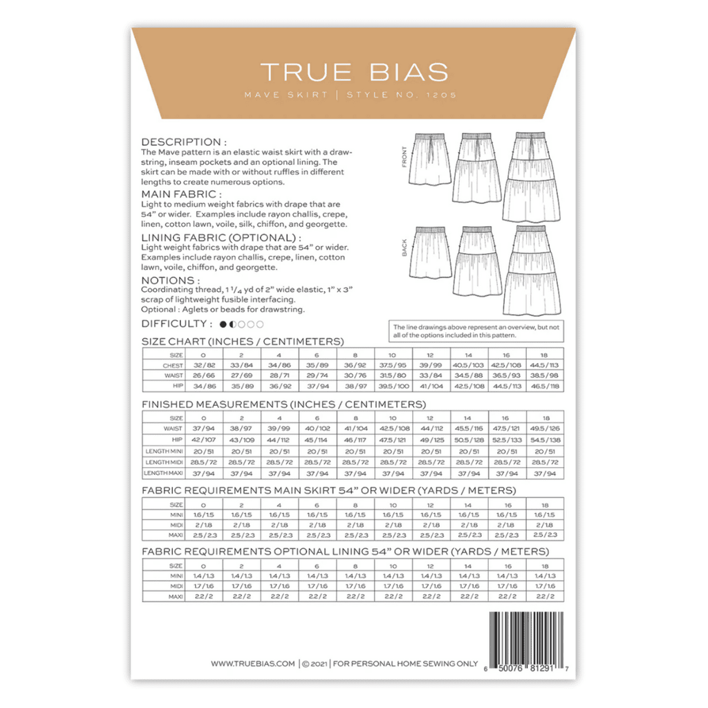 True Bias - Mave - Sizes 0-18