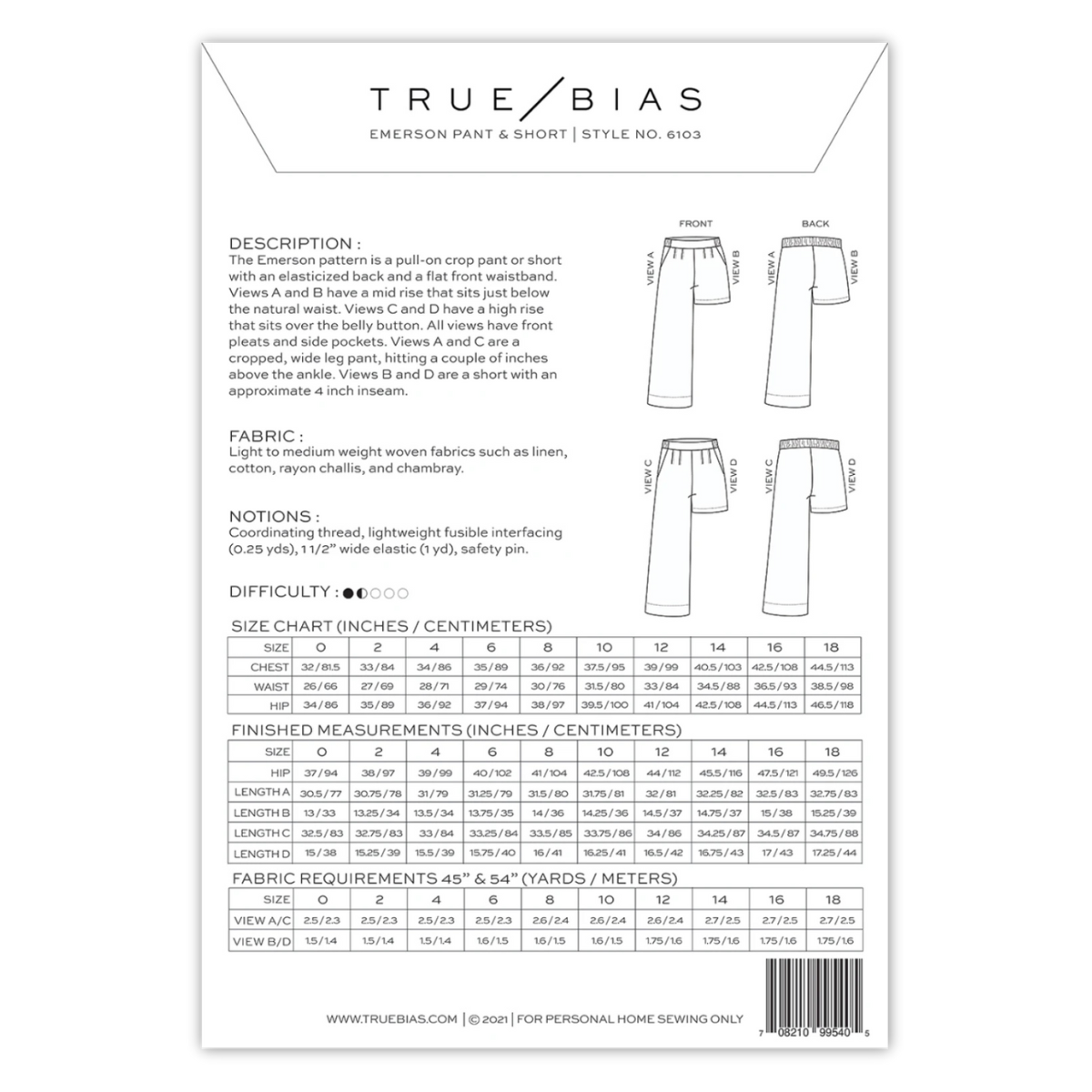 True Bias - Emerson Pant + Short