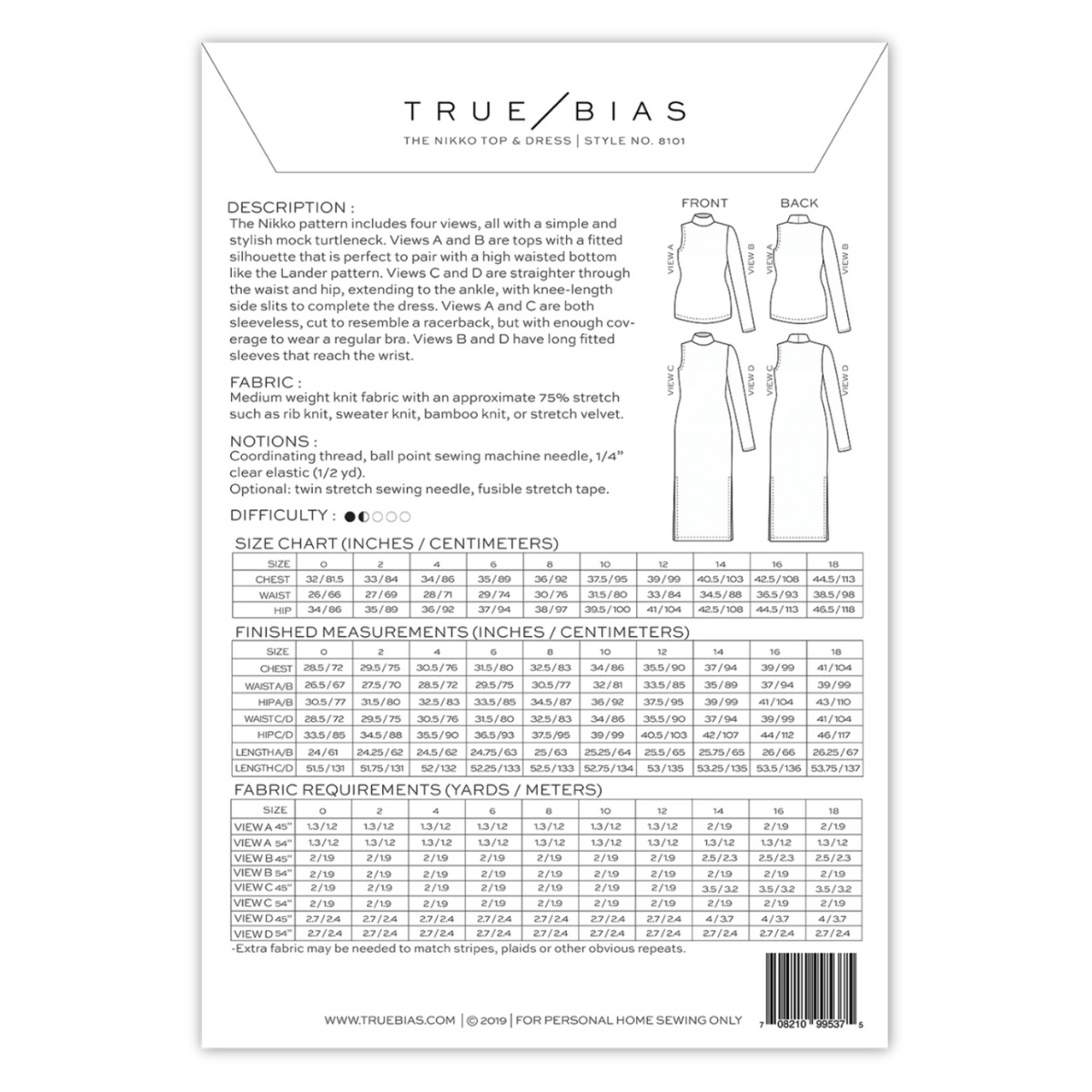 True Bias - Nikko Top & Dress